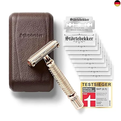 STRTEBEKKER SHAVING ACCESSORIES Störtebekker® Premium Rasierhobel Herren Hamburg - Rasierset mit 10 R