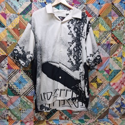 Y2K Led Zeppelin AOP Dragonfly Clothing Company Button Down Shirt XXL All over