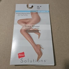 Hanes Solutions Silky Sheer Control Top Nude Size Medium New in Package