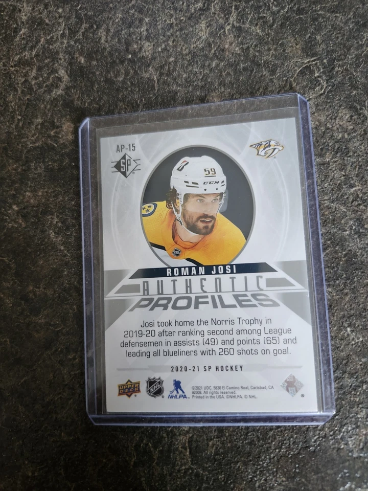 2020-21 Upper Deck SP Authentic Profiles 1935/2299 Roman Josi Card# AP-15 - Image 2 of 2