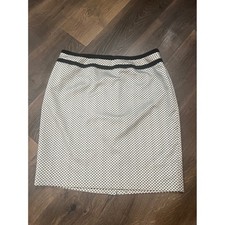 Calvin Klein Black White Textured Pencil Skirt Plus Size 18W Knee Length Office