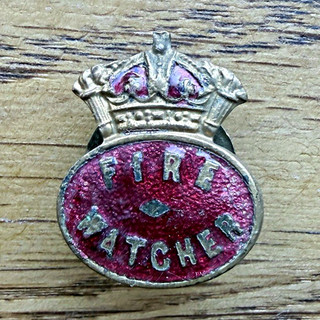 Home front Fire Watcher Enamel Lapel Badge