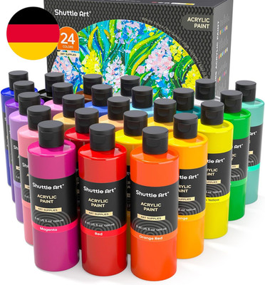 Shuttle Art Acrylfarben Set, 24 Acryl Farben in Flaschen (Je 250Ml, 8,45Oz), Hoc