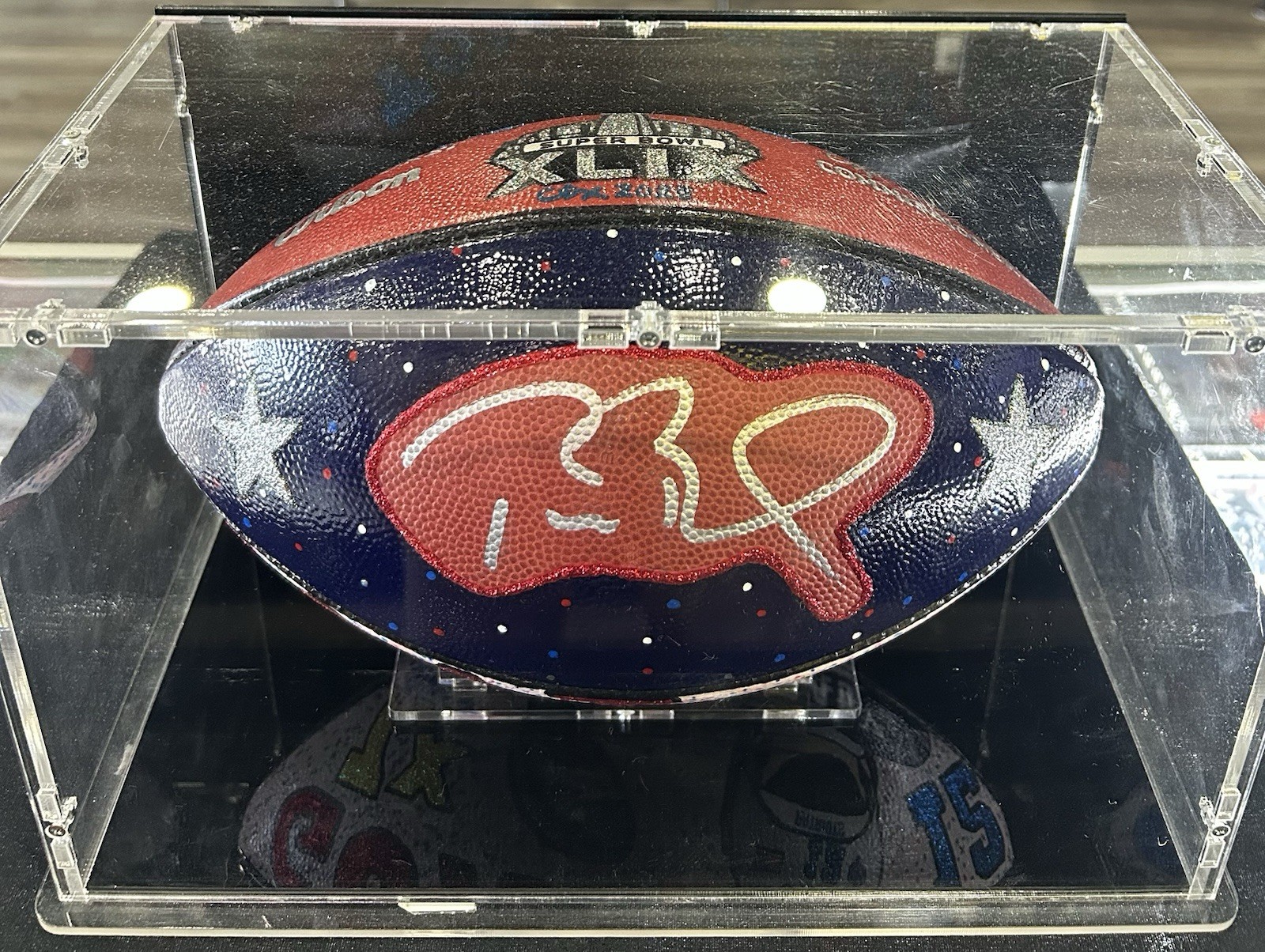 Tom Brady Autographed Signed Football AUTO Fanatics COA Patriots Super Bowl Custom Painted 