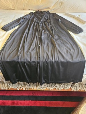 Vtg Jolie Two Women's Sz LBlack Dressing Sleep Night Gown Patio Robe
