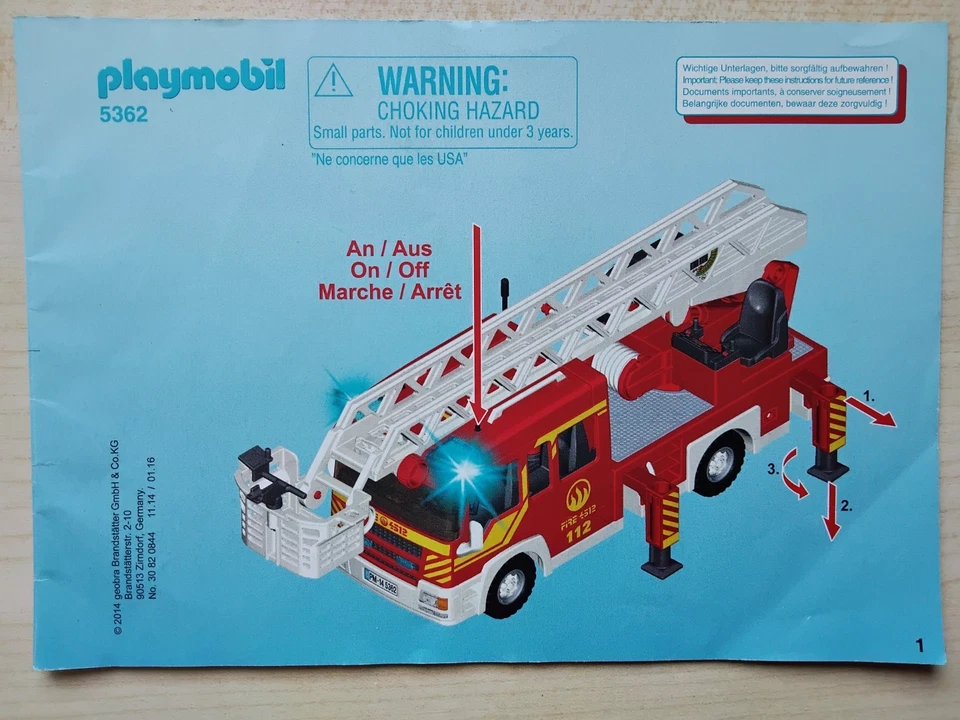 Playmobil Bauanleitung 5362 Feuerwehr mit Drehleiter - Bild 1 von 1