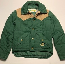 Vintage 80s JOHN DEERE Quilted Snap Button Ja...