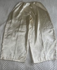 Victoria's Secret Women's L Satin Pajama Pants Ivory White Vintage Gold Label