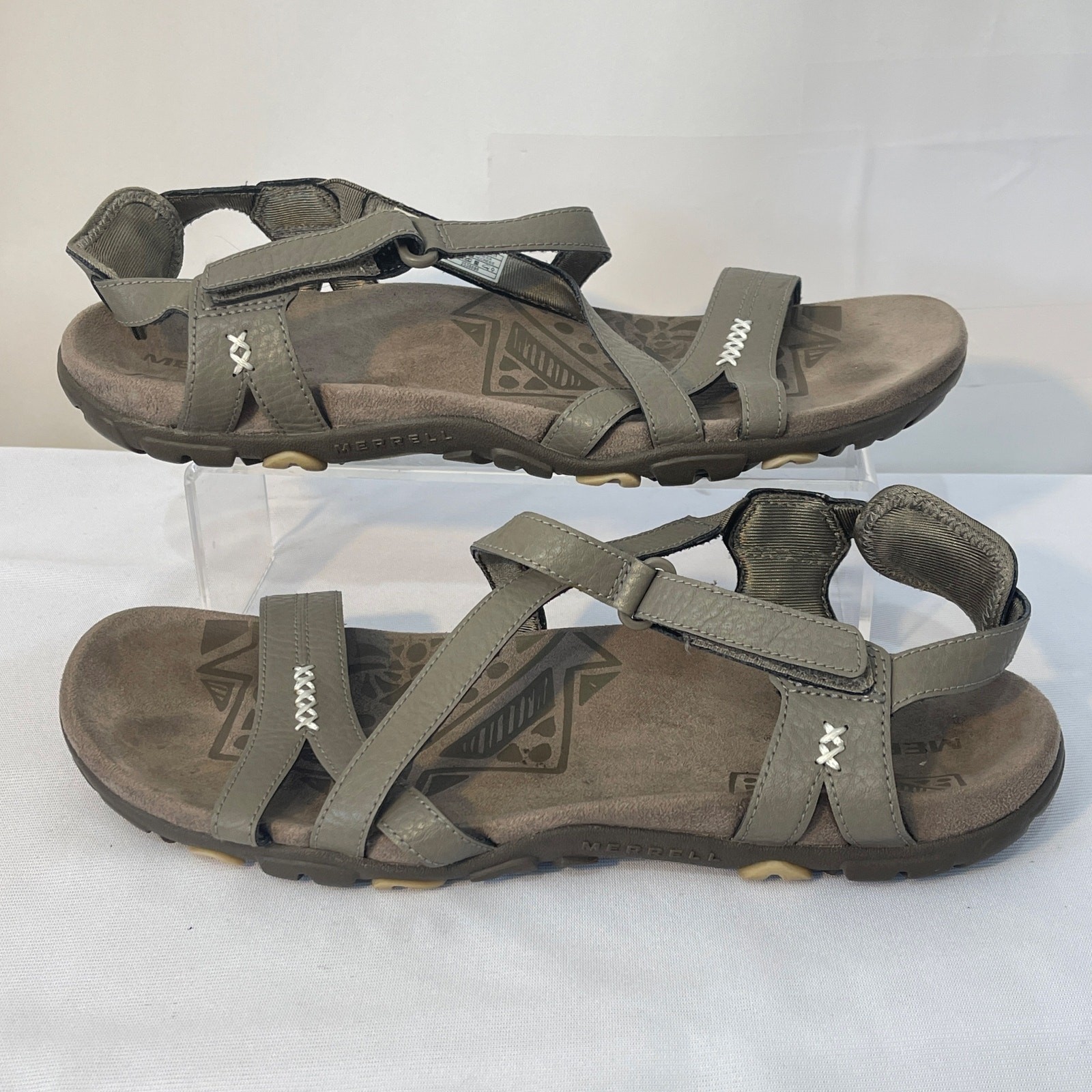 Merrell Brindle sandali performance donna 11 pelle marrone gancio e passante