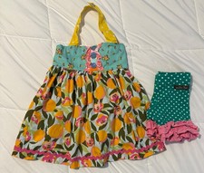 Matilda Jane You  re a Peach Tunic Girls Brilliant Daydream  Shorties EUC Size 2