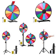 VEVOR 12/18/24/36in Spinning Prize Wheel w/ Adjustable Stand and Multiple Slots