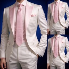 Weddinb Groom Men Suits 2Pcs Dinner Party Jacket Peak Lapel Business Casual Coat