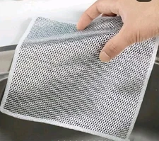 10 Pack 2-Layer Wire Dishcloths Non-Scratch Kitchen Sinks Dishes Dishwashing Rag