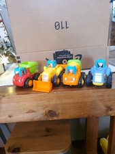 Lot of 4 Construction Vehicles backhoe Tractor Dump Truck cement trk Friction Pw