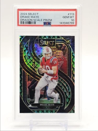 DRAKE MAYE 2024 SELECT PREMIER ROOKIE DRAGON SCALE PRIZM RC /81 PSA 10 Q5167