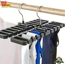 Rotating Black Tie Belt Hanger Closet Scarf Organizer Rack Space Saving Holder