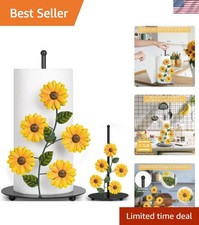 Elegant Sunflower Paper Towel Holder with Weighted Base - Perfect Gift Idea