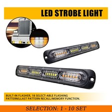 2-20x Car Truck Strobe Light Bar Flashing Runing Light Amberwhite Led Indicator