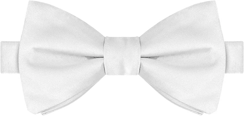 Gravata borboleta de cetim autoamarrada smoking sólido laço ajustável para adultos - Imagem 2 de 4