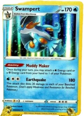 Swampert HP170 2021 Collectible Pokemon Trading Card No. 064/264