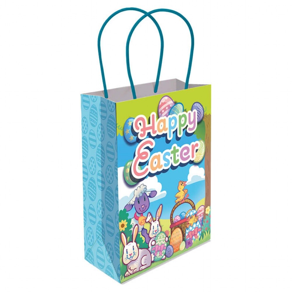 X6 Easter paper Party Bags Stocking Filler Loot Bags with handles! Gift egg