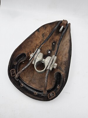 Ancienne selle de vélo à ressorts vintage Henri Gauthier old bike saddle