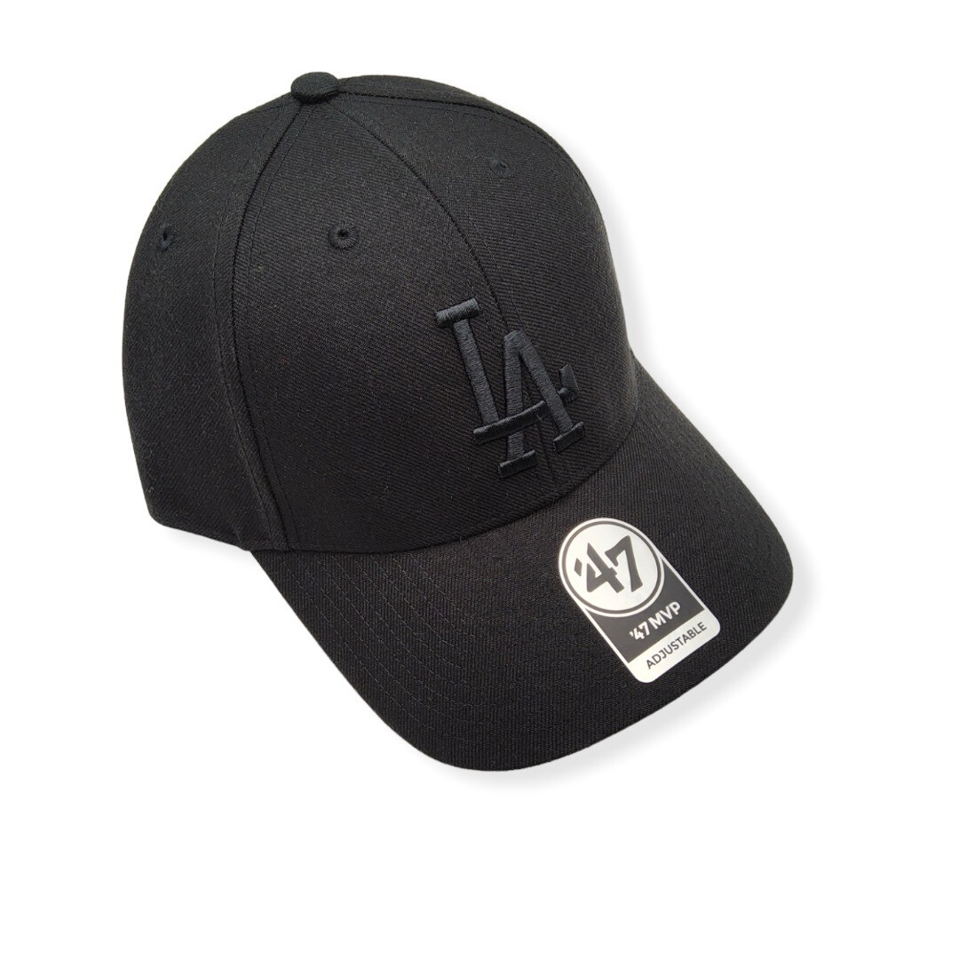 47 Los Angeles Dodgers MVP Black/Black Adjustable Strap Hat