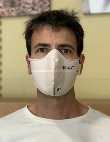 Máscara facial de algodón puro totalmente orgánico para adultos blanca talla mediana certificada fibra de zorro - Imagen 2 de 10