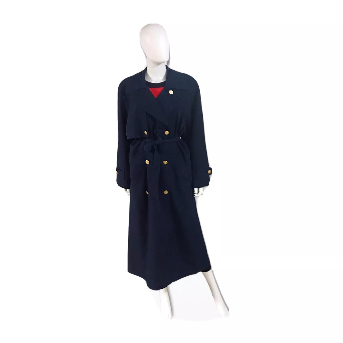 Talbots Navy Blue Women s Trench Coat Size 10