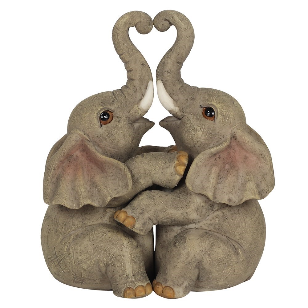 Elephant Loving Couple Ornament Gift Boxed From Animal Families