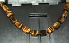 SX925 silver clasp tiger’s eye stone 23L+22s beads 17” string necklace Thailand  — photo 2