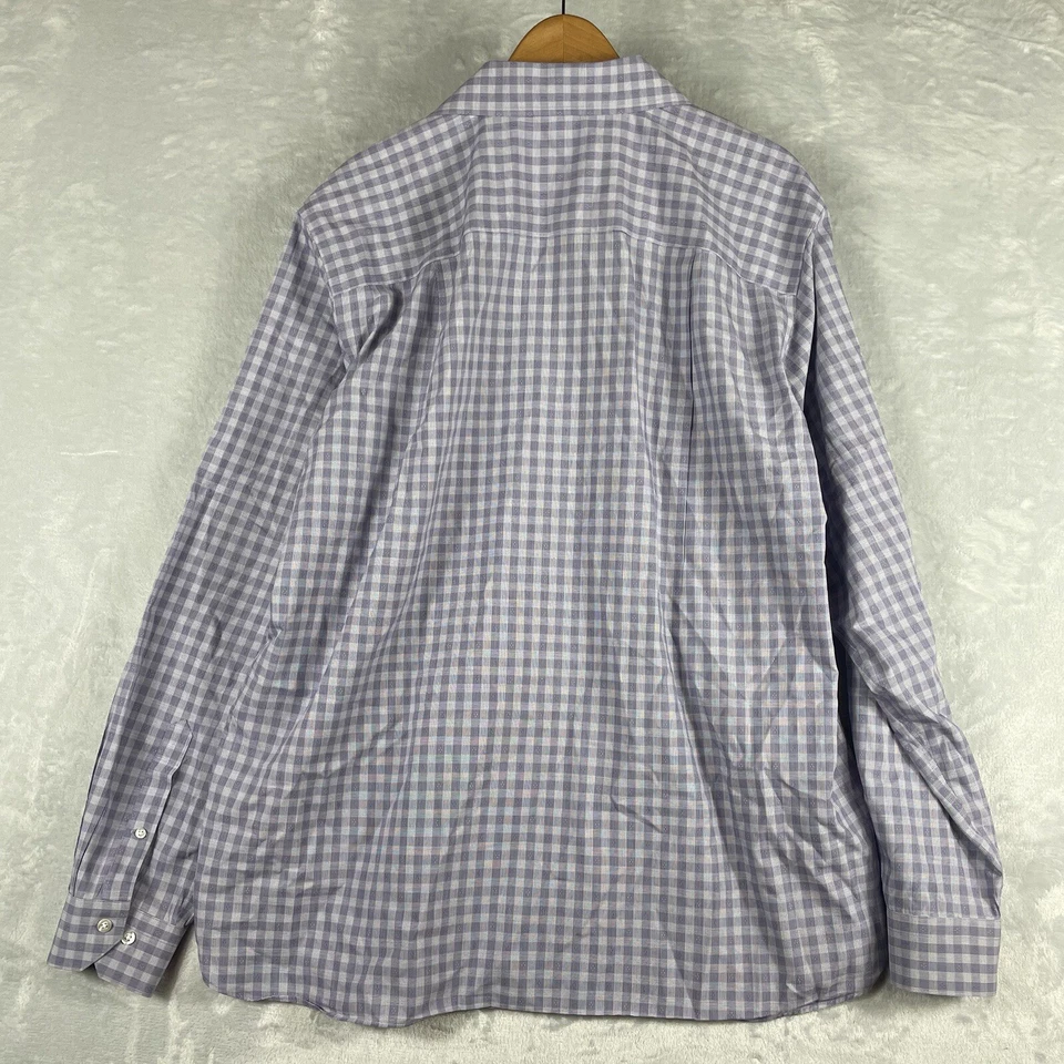 Rochester Mens Check Egyptian Cotton Long Sleeve Dress Shirt 18 38/39 Tall - Image 2 of 4