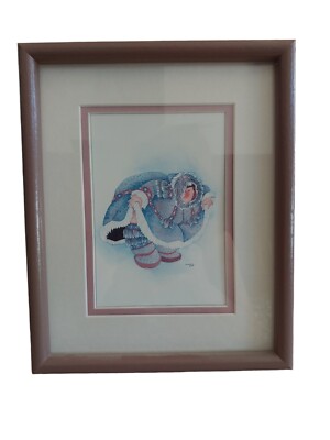 Barbara Lavallee 1984 TAKING A BOW Signed Framed Matted Print 8.75''x10.75''