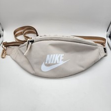 Nike Heritage Hip Pack BA5750-104 Beige White Logo Fanny Sling Bag Adjustable