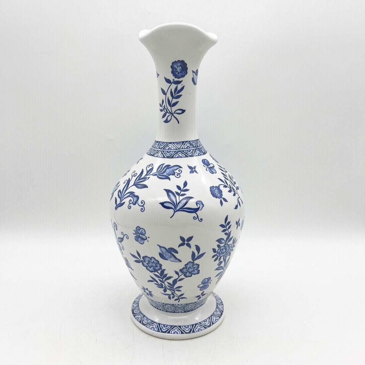 Coalport Limited Edition Blue And White 9.5” Porcelain Vase Hand