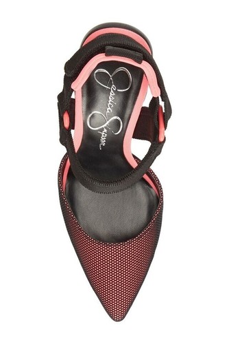 NEW JESSICA SIMPSON BLACK PINK POINTED TOE STILETTO PUMPS SIZE 8 M - Picture 4 of 4