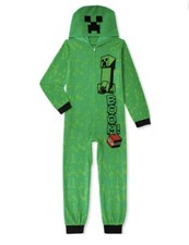 Minecraft Exclusive Boys Hooded Union Suit Pajama Size S 6-7