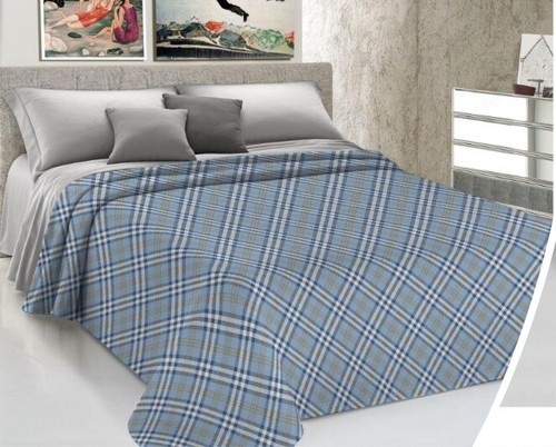 Trapuntino Estivo Leggero 100% Cotone: Volare Con Mongolfiere Blu - Pensieri Delicati, Made In Italy (Singolo)