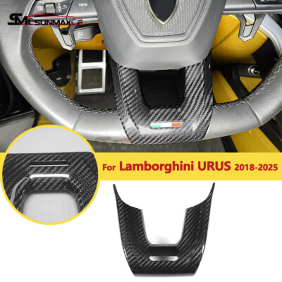 Carbon Fiber Car Steering Wheel Trim Cover Sticker For Lamborghini URUS 2018 UP