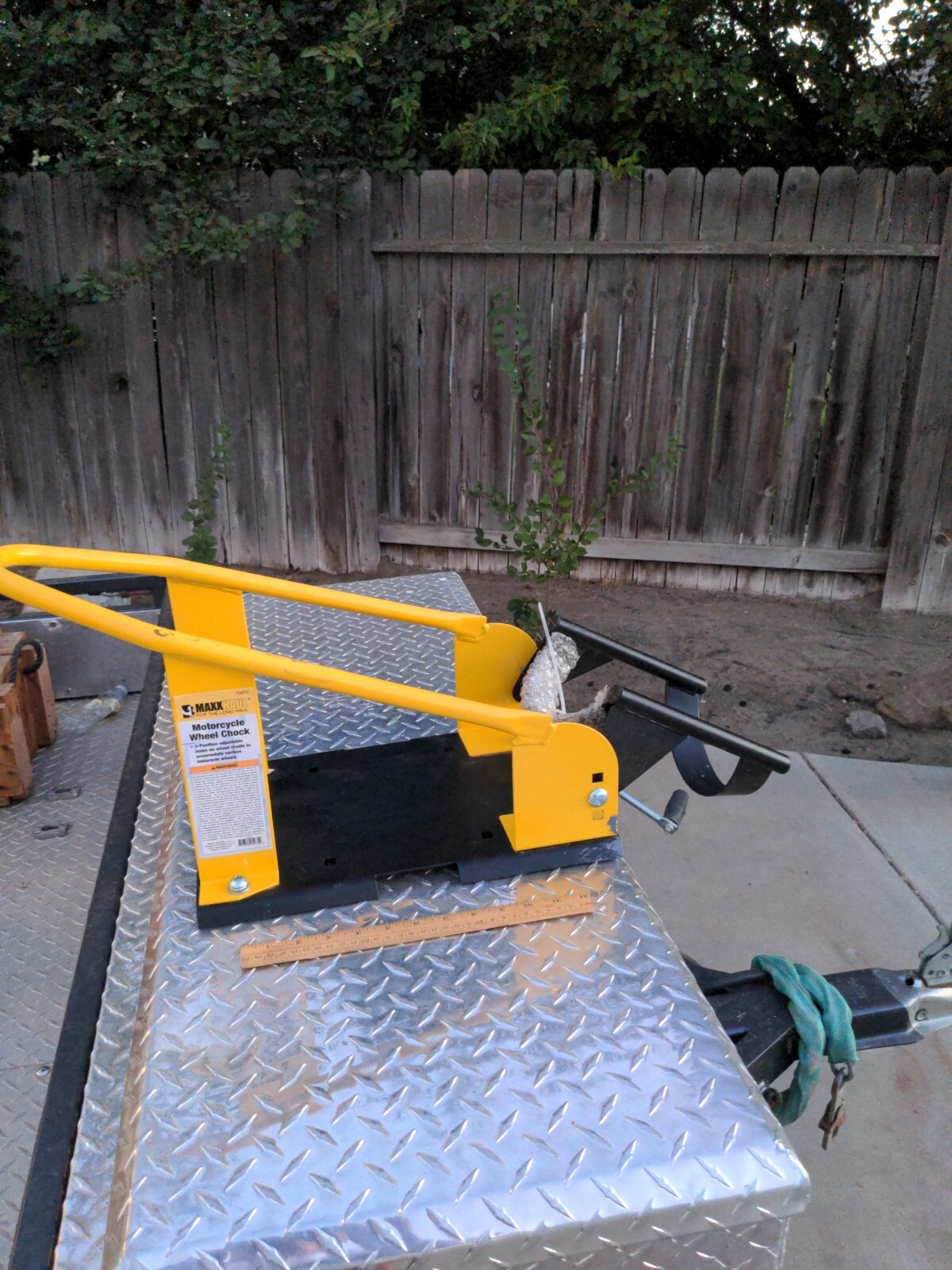 Maxxhaul motorcycle locking wheel chock stand for a trailer 70075 eBay