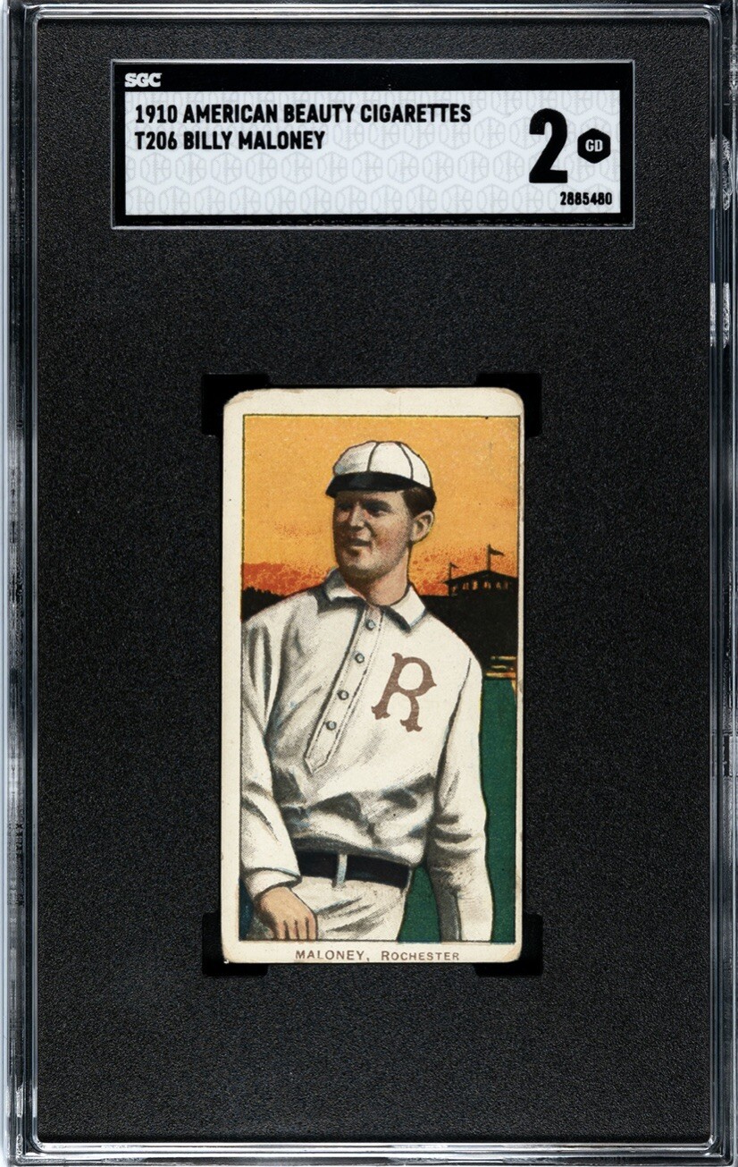 1909-1911 T206 Billy Maloney American Beauty SGC 2