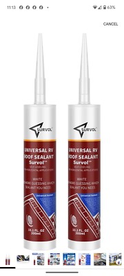 Survol RV Roof Sealant Self-Leveling 2-Pack White