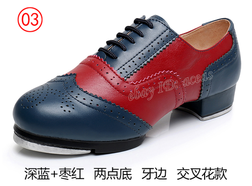 Mujeres Hombres Cuero de Vaca Cuero Genuino Zapatos de Baile Tap Suela Suave Lo último Zapatos de Baile - Imagen 16 de 30