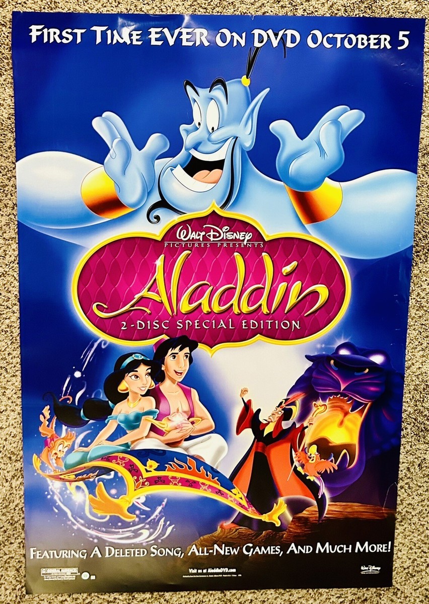 Vintage Disney ALADDIN Movie Original DVD Pre-Release Full-Size
