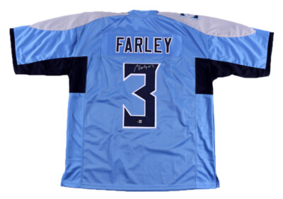 CALEB FARLEY SIGNED AUTOGRAPHED TENNESSEE TITANS #3 BLUE JERSEY BECKETT 