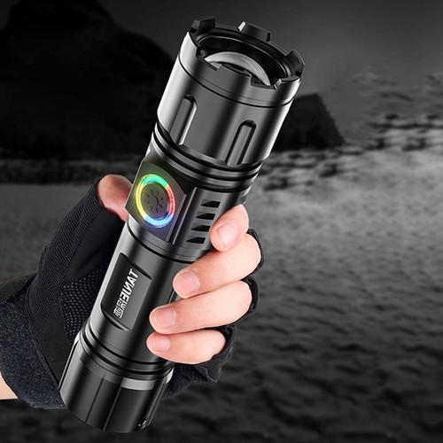 USB Rechargeable LED Flashlight, Waterproof Ultra Bright Tactical Flashlight C5 - Picture 8 of 18