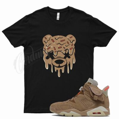 Black DRIPPY T Shirt for J1 6 British Khaki Travis Scott Cactus Jack 4