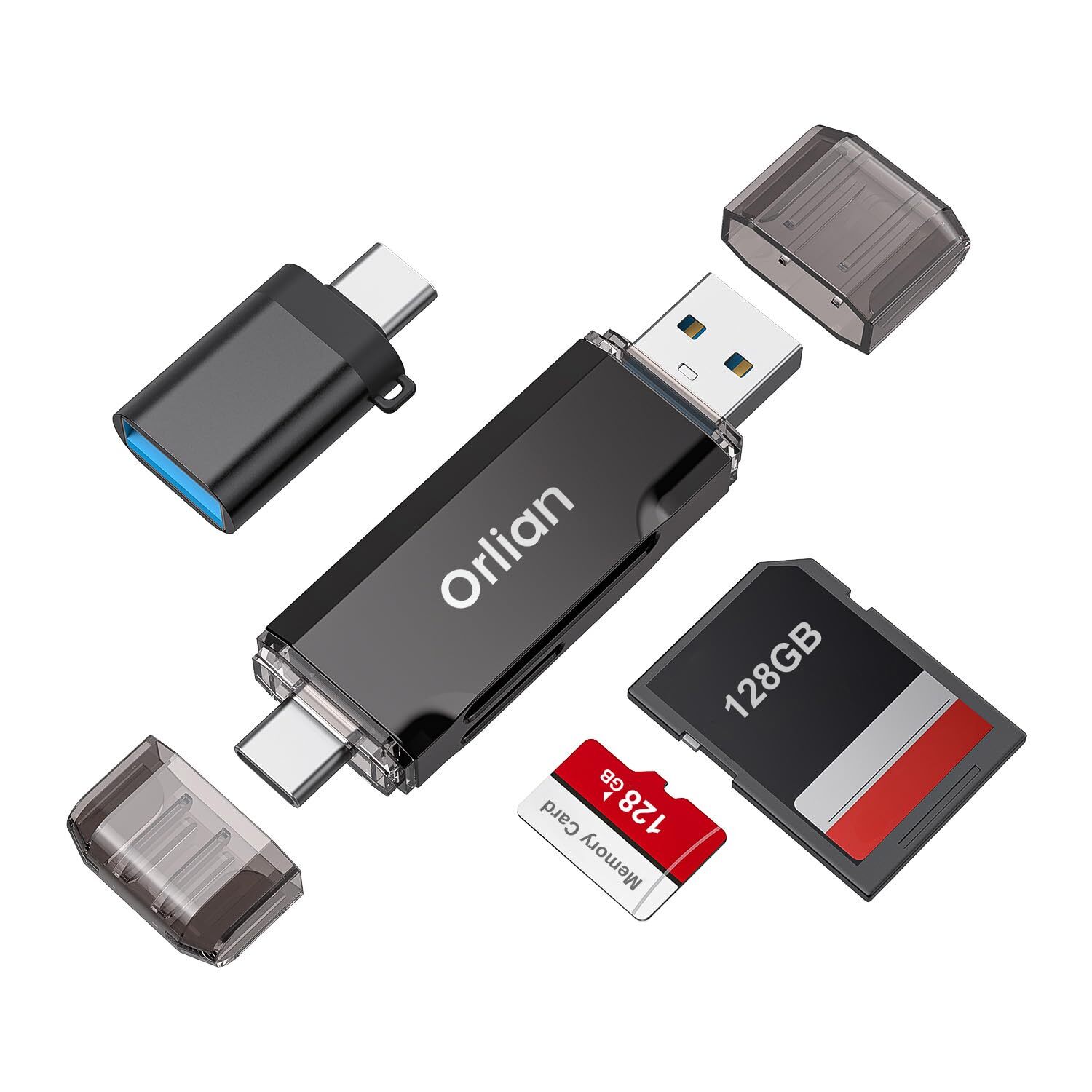 SD Card Reader USB 3.0 Dual USB A & USB C to Micro SD/SD Memory Card Adapter ...-image