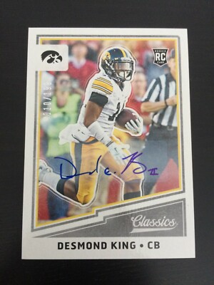 +++ Desmond King 2017 Classics SS AUTO NFL CARD #230 - IOWA & LA CHARGERS +++