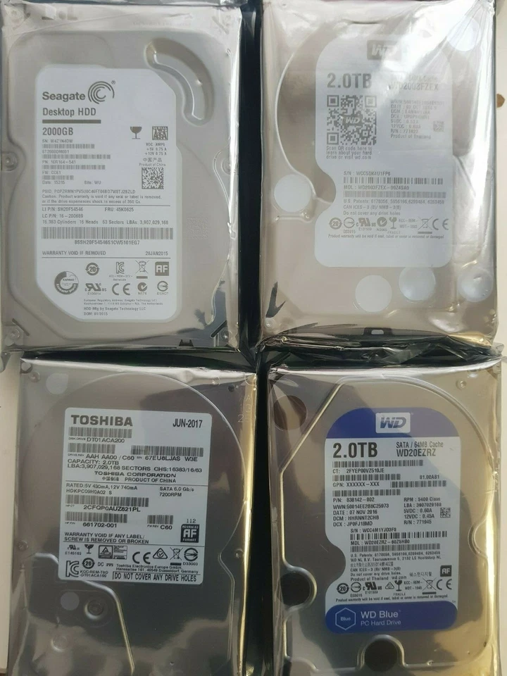 2000GB 2TB For CCTV Camera DVR 4/8/16 Channel Desktop PC Sata 3.5" Hard Drive